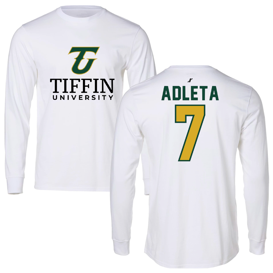 Tiffin University Soccer White Long Sleeve - #7 Jenna Adleta