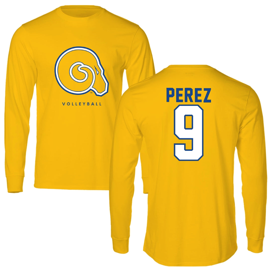 Albany State University Volleyball Gold Performance Long Sleeve - #9 Jarianis Perez