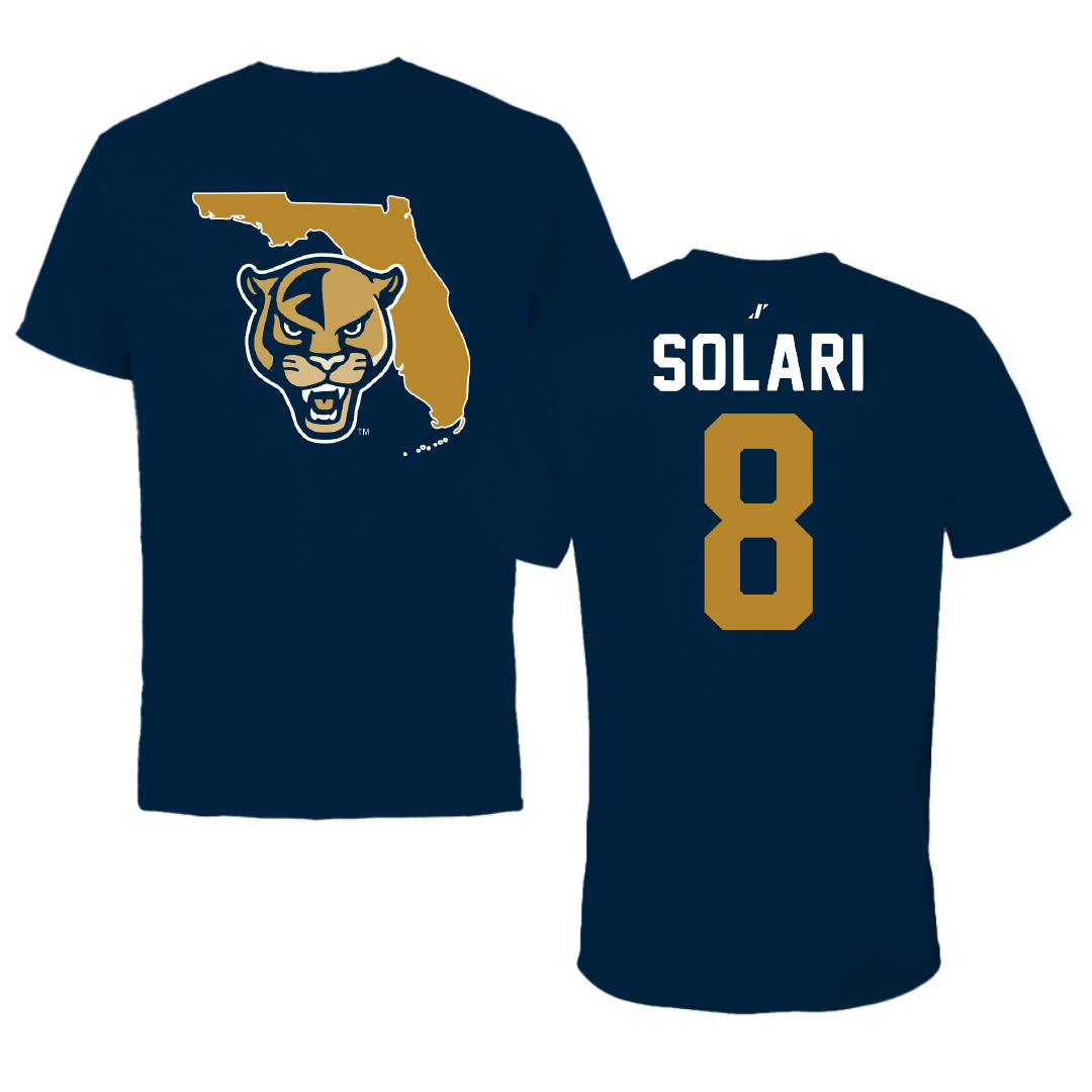 Florida International University Soccer Navy State Tee - #8 Antonella Solari