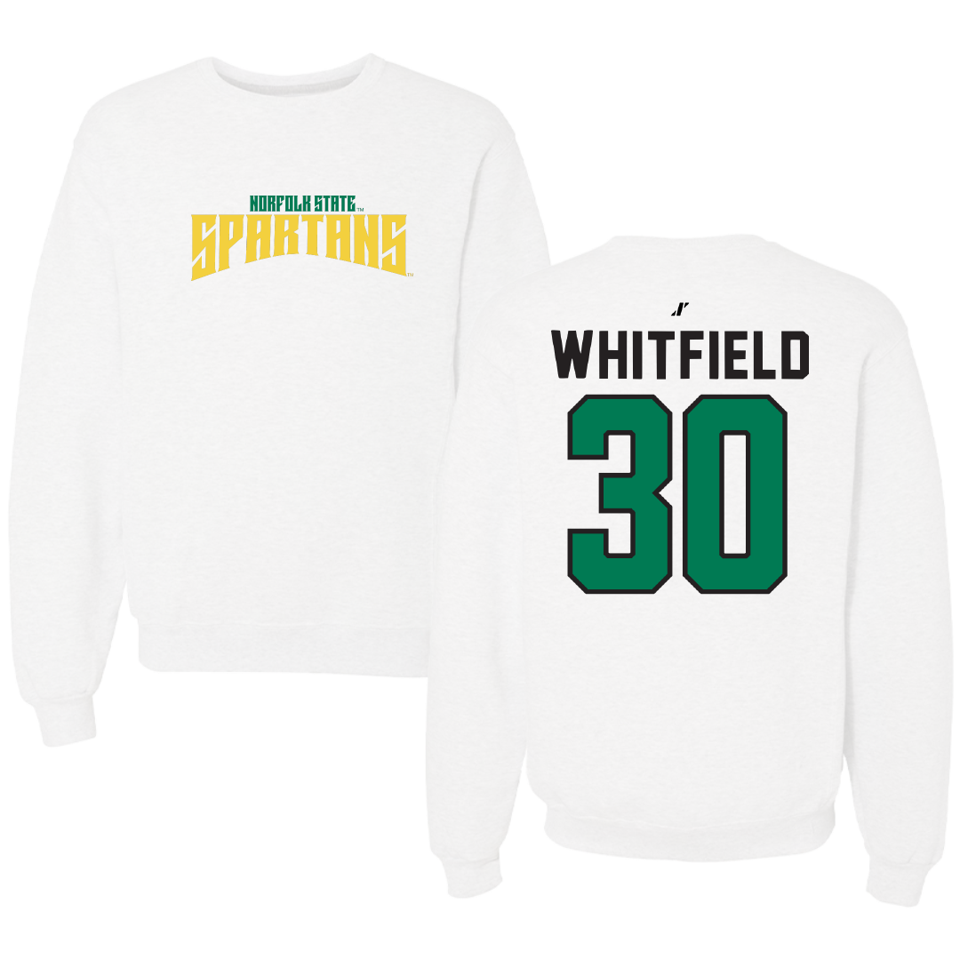 Norfolk State University Baseball White Classic Crewneck - #30 Donovan Whitfield