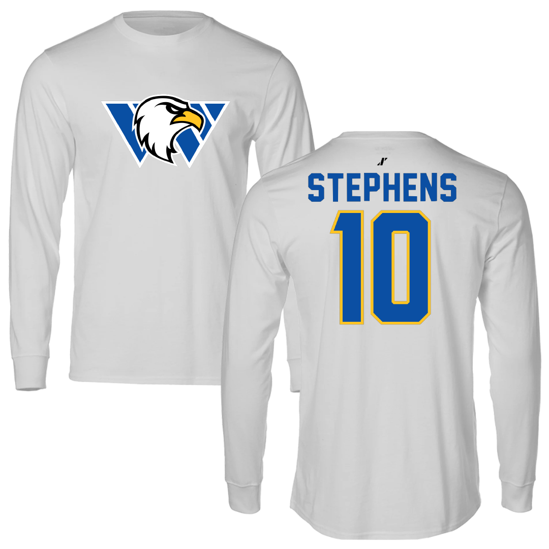 Williams Baptist University Baseball Light Gray Performance Long Sleeve - #10 Davis Stephens