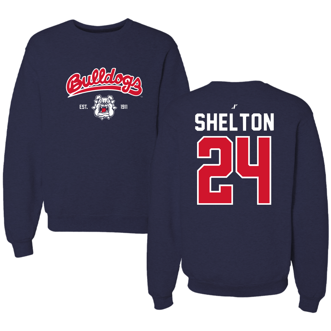 Fresno State University Soccer Navy General Crewneck - #24 Anaya Shelton