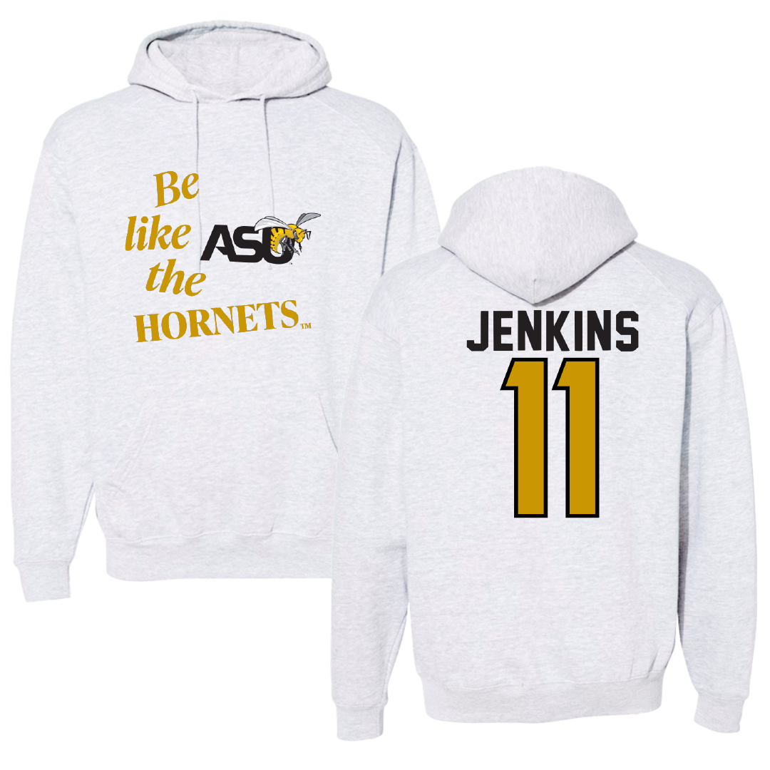 Alabama State University Baseball Light Gray Be Like Us Hoodie - #11 Niguel Jenkins