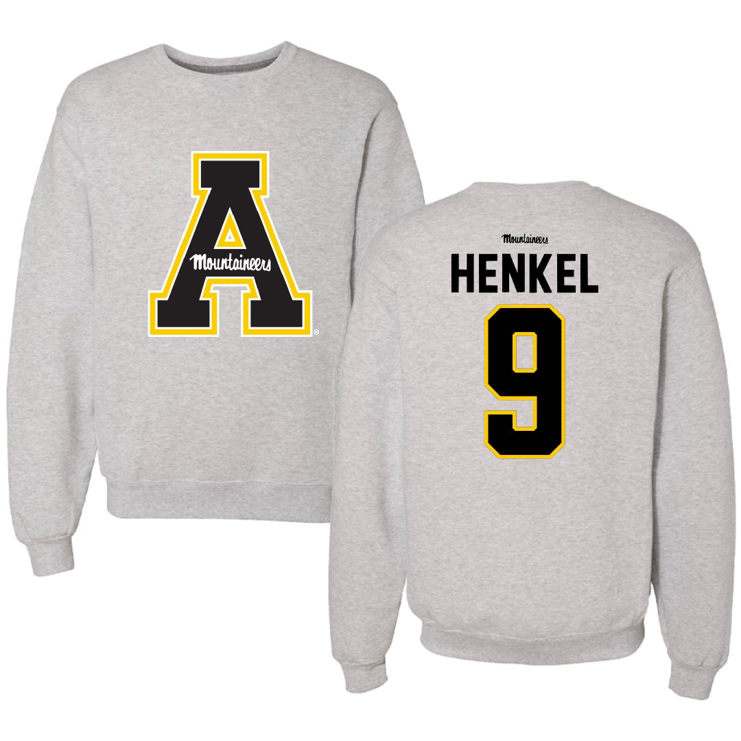 Appalachian State University Softball Gray Crewneck - #9 Martha Henkel