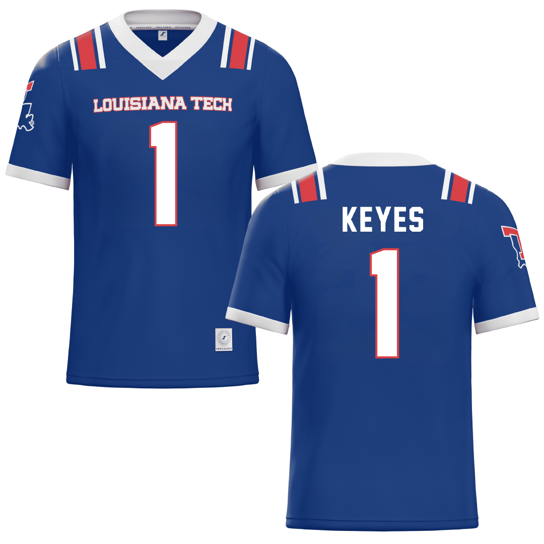 Louisiana Tech University Blue Football Jersey - #1 Ty Keyes