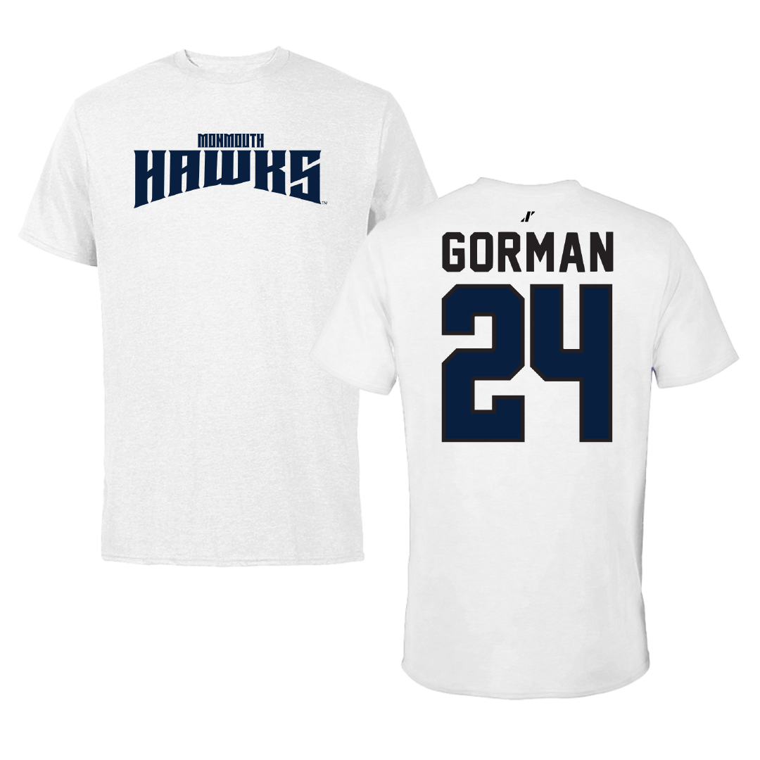 Monmouth University Lacrosse White Classic Tee - #24 Connor Gorman