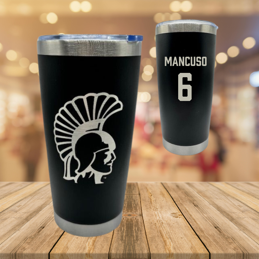 Winona State University Softball Black Stainless Steel Tumbler - #6 Tiegan Mancuso
