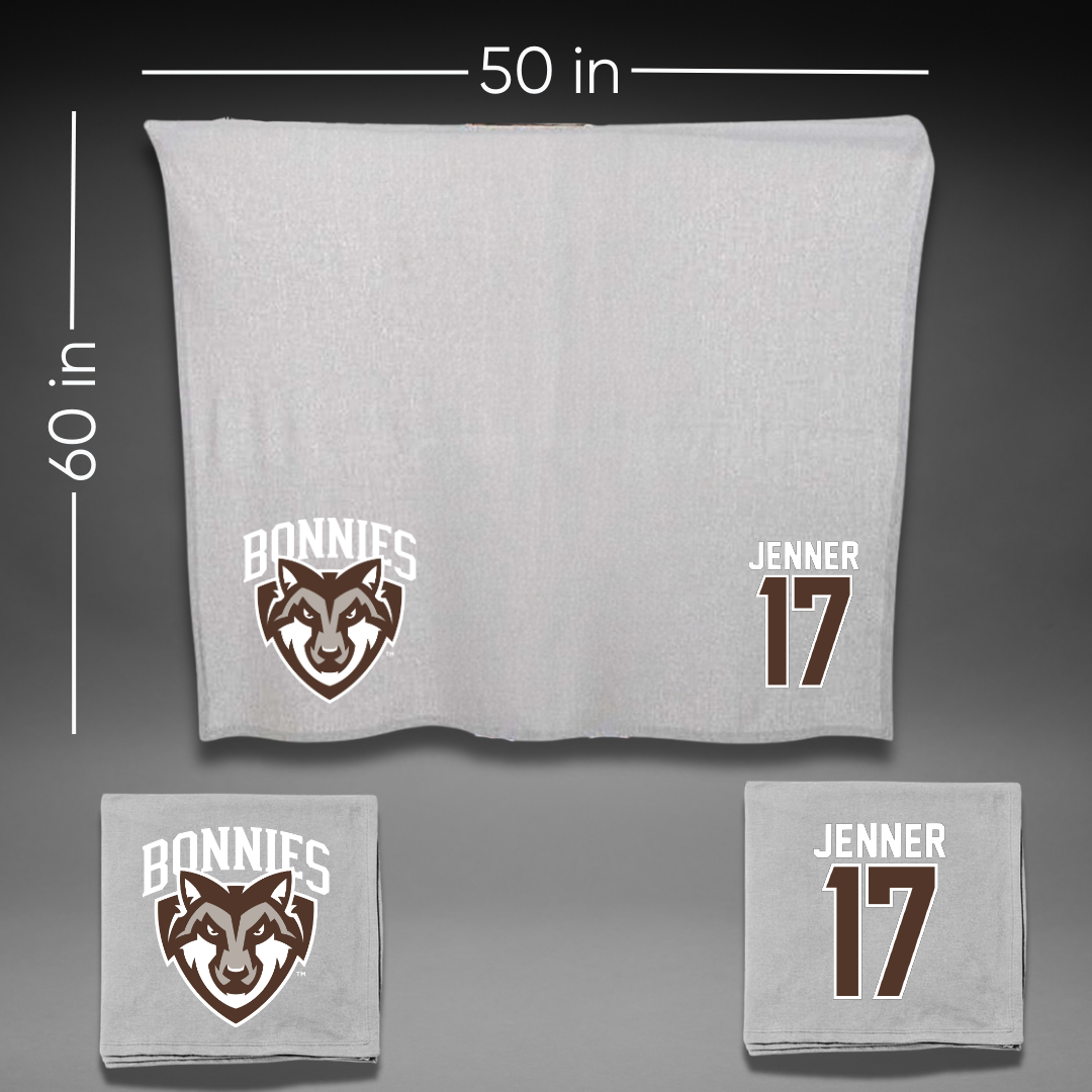St. Bonaventure University Lacrosse Gray Blanket - #17 Sylvi Jenner