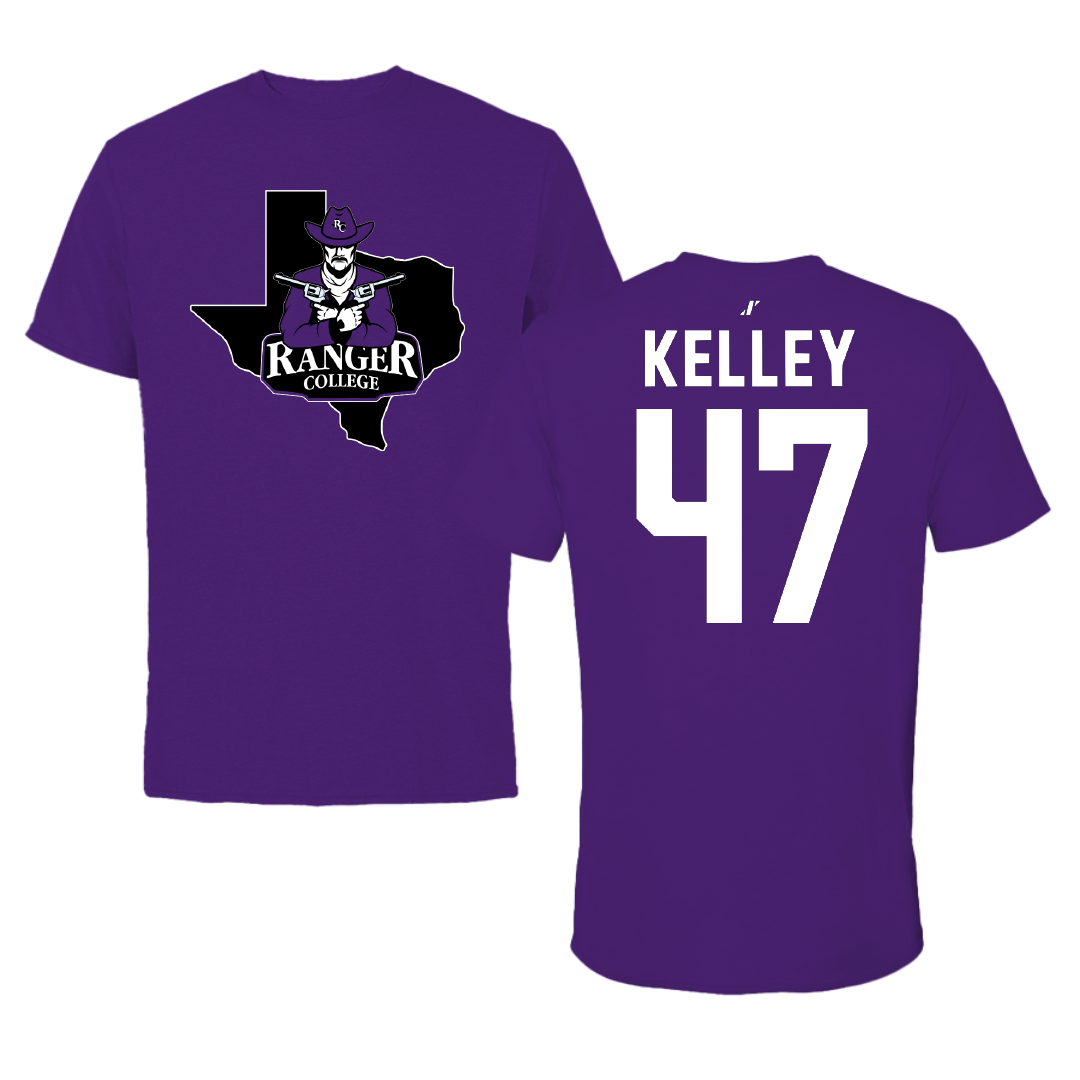 Ranger College Baseball Purple State Performance Tee - #47 Anthony Kelley