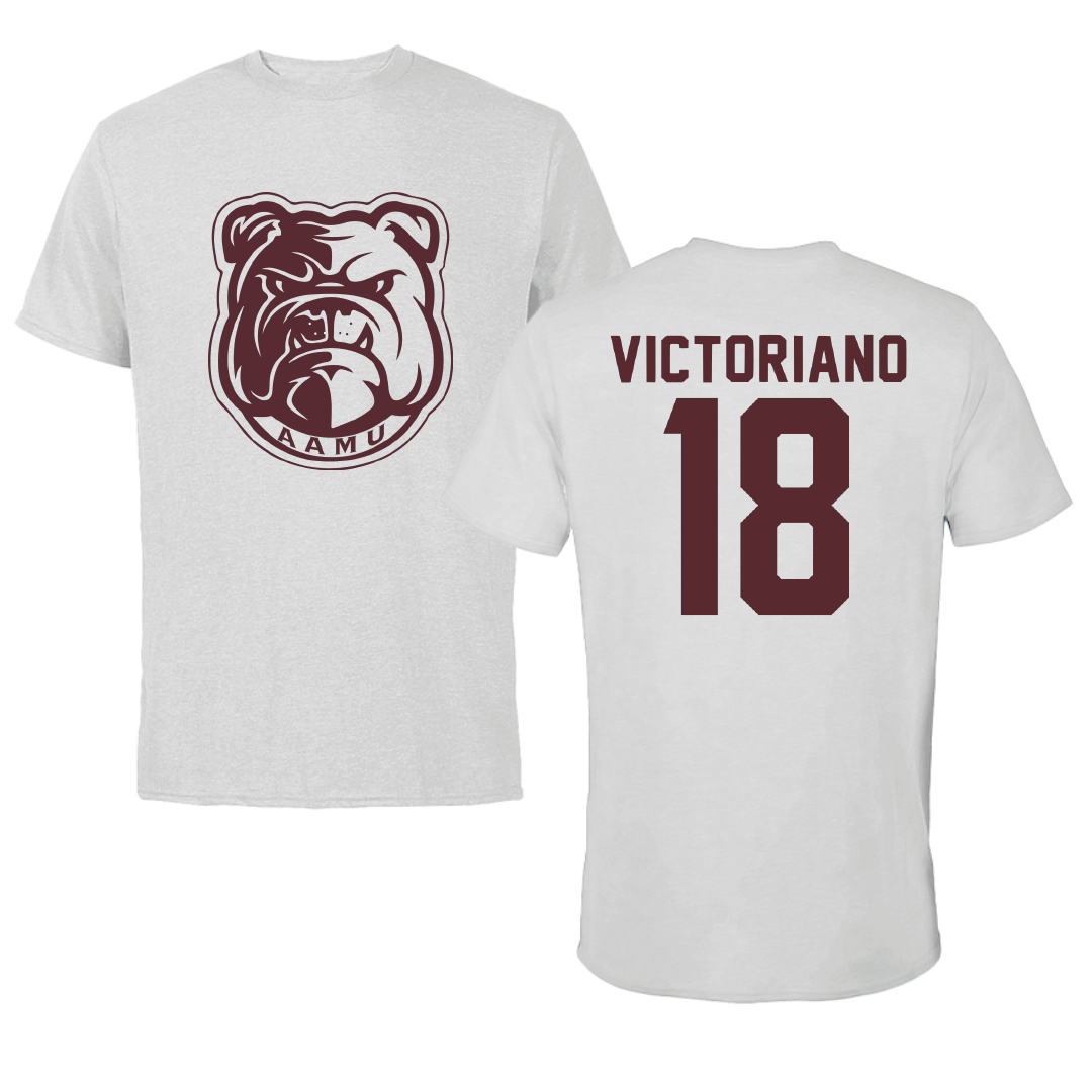 Alabama A&M University Baseball Light Gray Performance Tee - #18 Elvis Victoriano