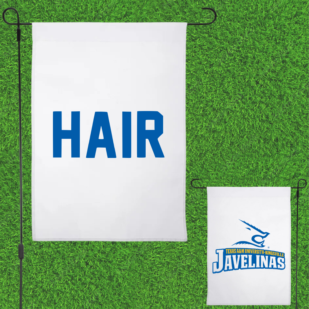 Texas A&M University-Kingsville TF and XC White Garden Flag - Paxton Hair