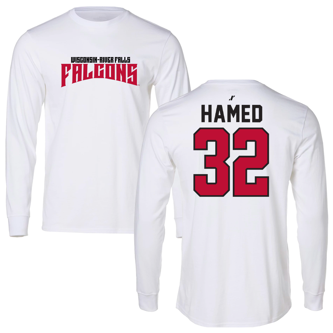 University of Wisconsin-River Falls Football White Classic Performance Long Sleeve - #32 Adam Hamed