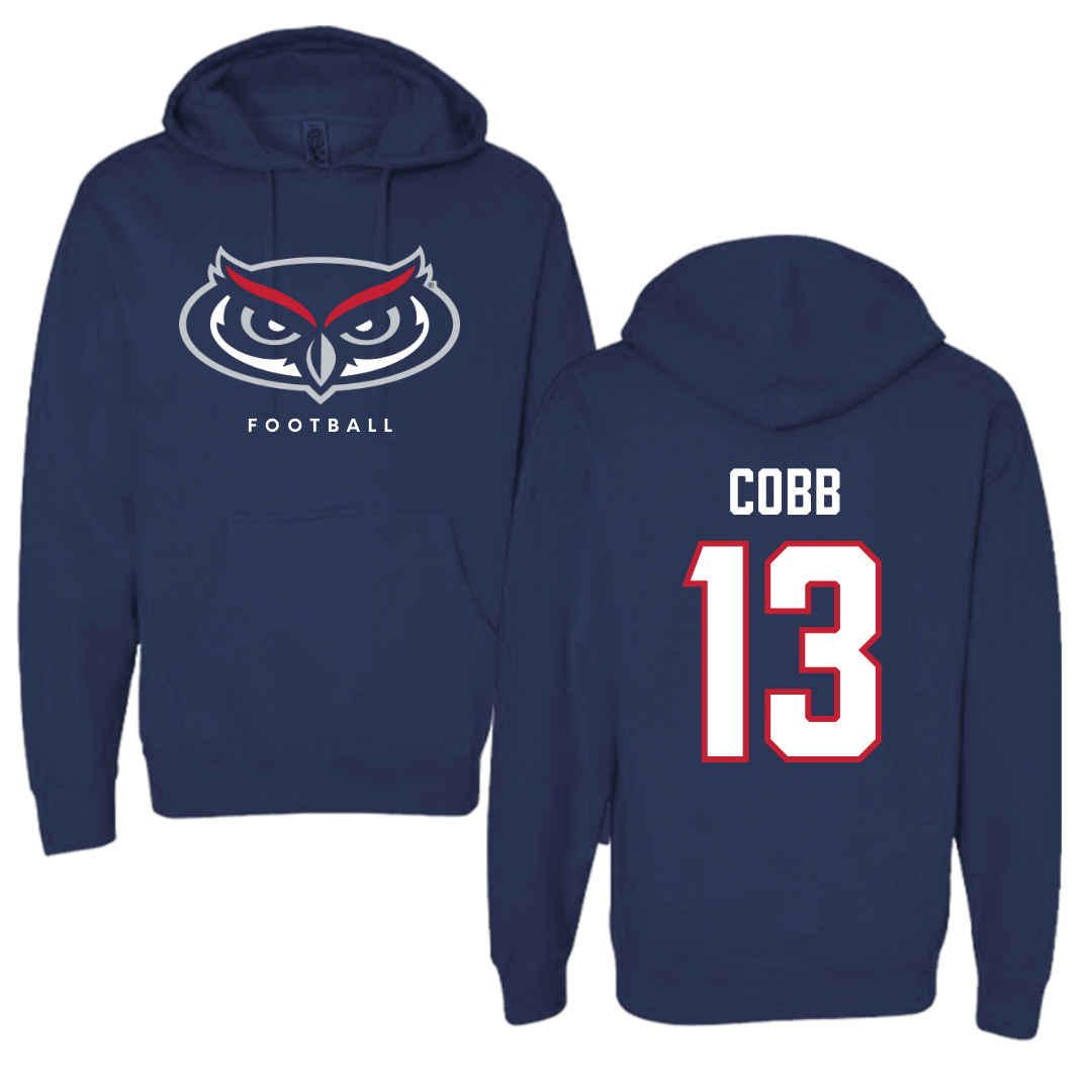 Florida Atlantic University Football Navy Mascot Hoodie - #13 A'ceon Cobb