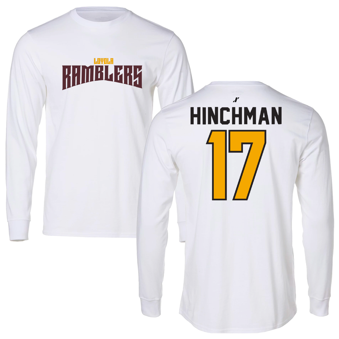 Loyola University-Chicago Volleyball White Classic Performance Long Sleeve - #17 Grace Hinchman