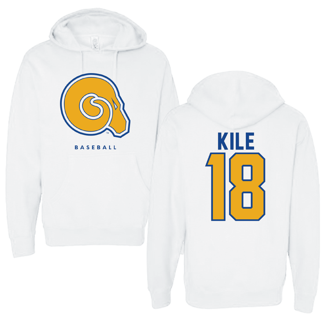 Albany State University Baseball White Hoodie - #18 David Kile