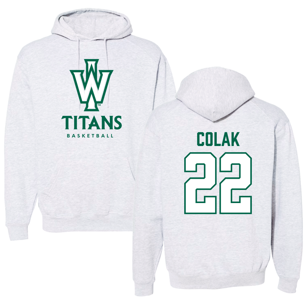 Illinois Wesleyan University Basketball Gray Hoodie - #22 Karlo Colak