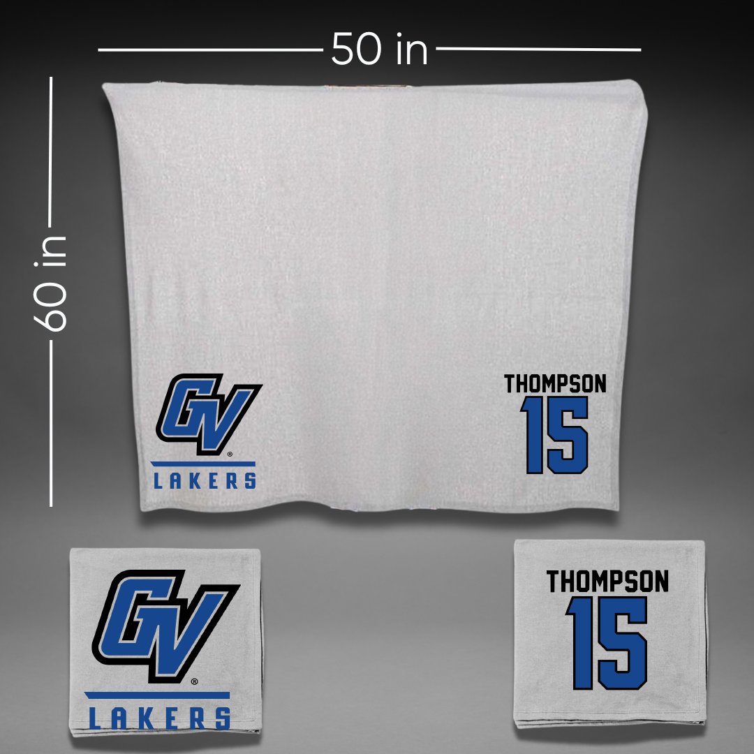 Grand Valley State University Basketball Gray Blanket - #15 Shamus Thompson