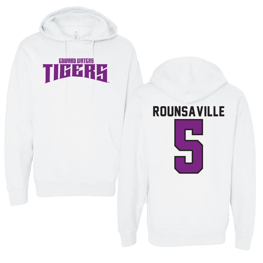 Edward Waters University Softball White Classic Hoodie - #5 Calyn Rounsaville