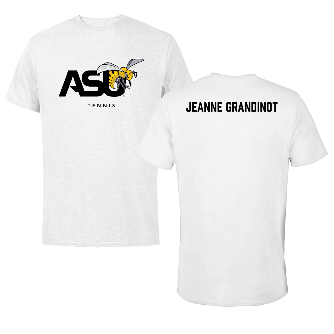 Alabama State University Tennis White ASU Performance Tee - David Jeanne Grandinot
