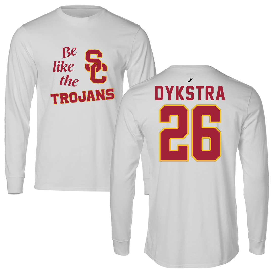 University of Southern California Baseball Light Gray Be Like Us Long Sleeve - #26 Ryder Dykstra