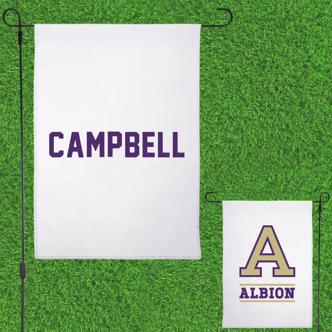 Albion College Wrestling White Garden Flag - Brynn Campbell