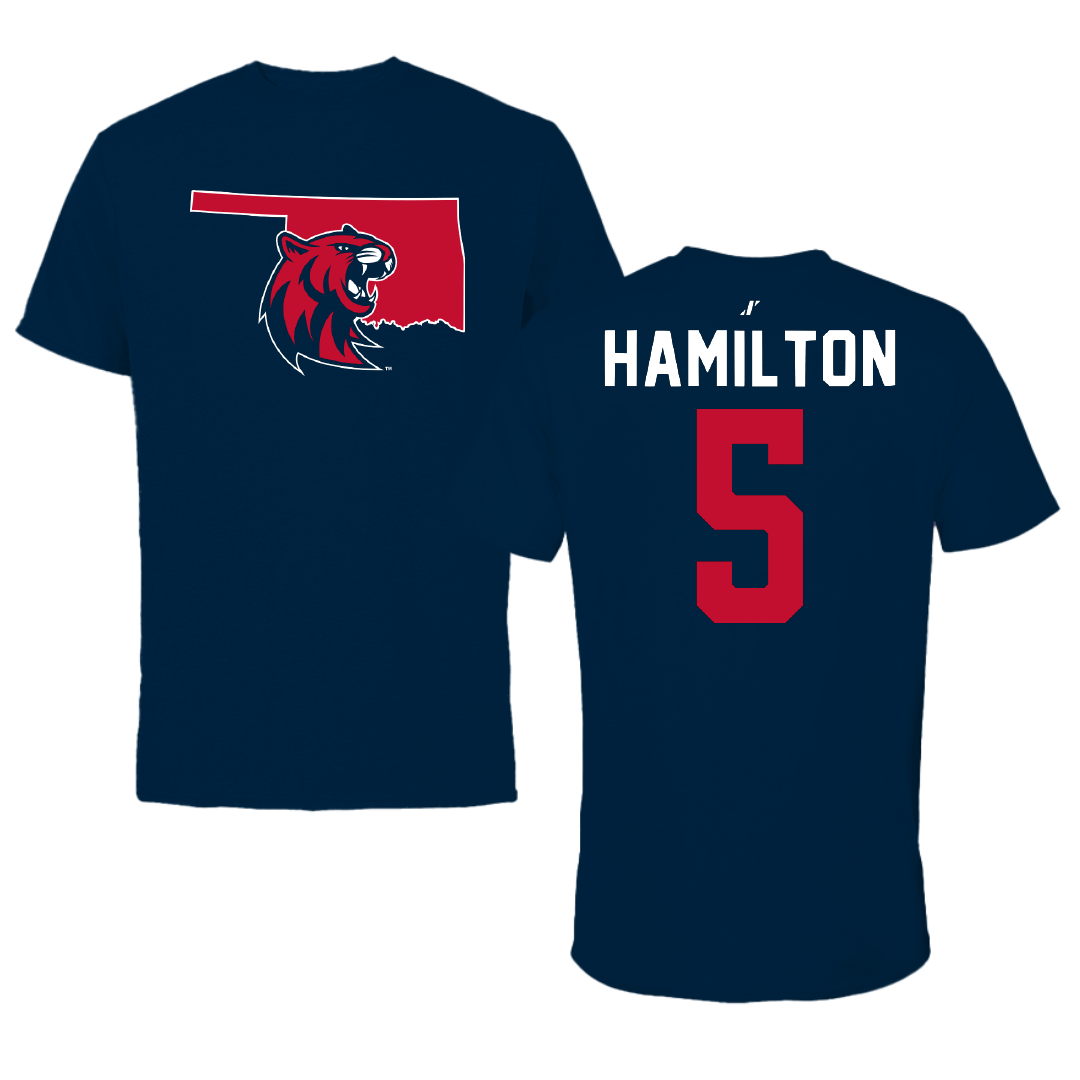 Rogers State University Basketball Navy State Tee - #5 Earlnil Hamilton