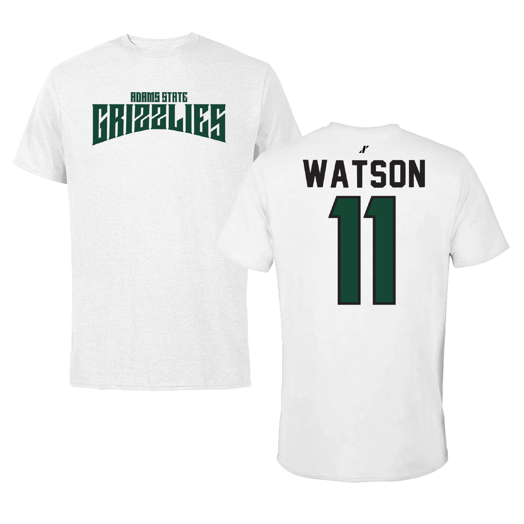 Adams State University Basketball White Classic Tee - #11 Elaina Watson