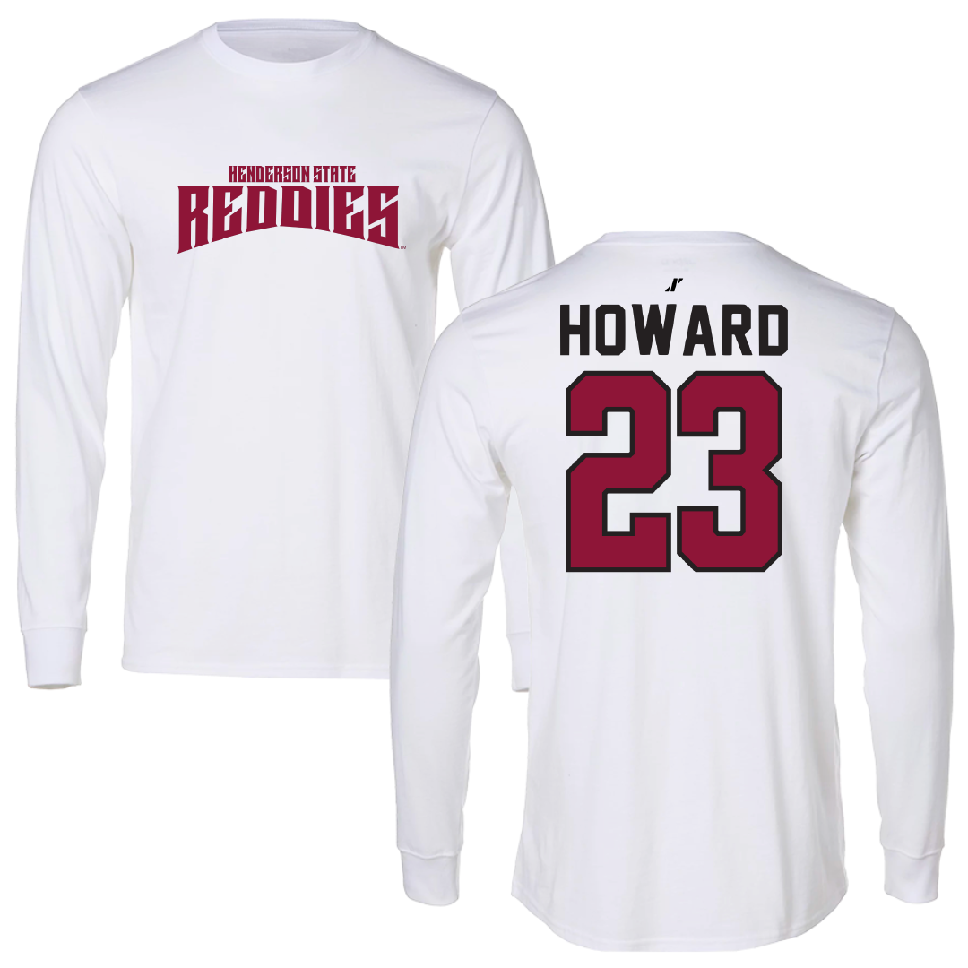 Henderson State University Basketball White Classic Performance Long Sleeve - #23 Atreal Howard