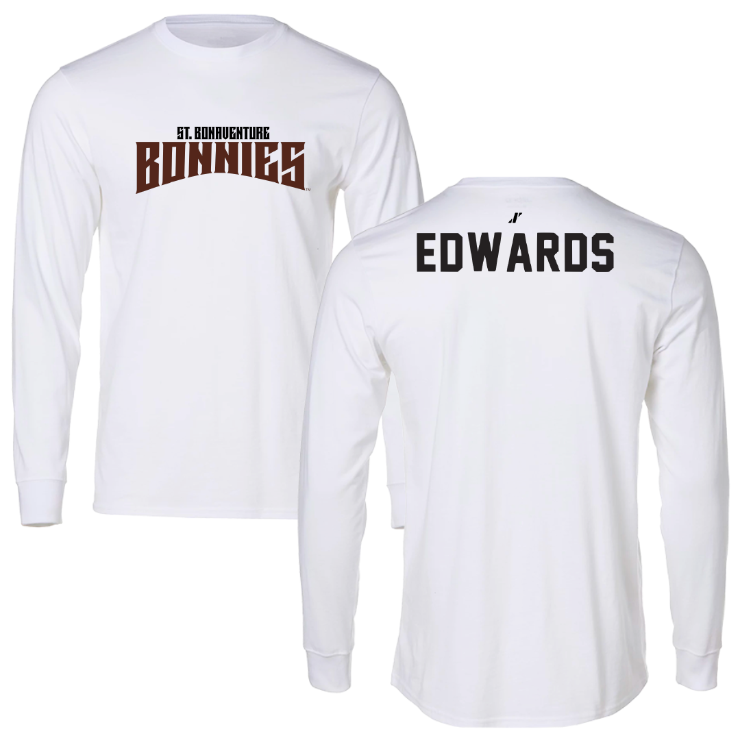St. Bonaventure University Swimming & Diving White Classic Performance Long Sleeve - Jonathan Edwards