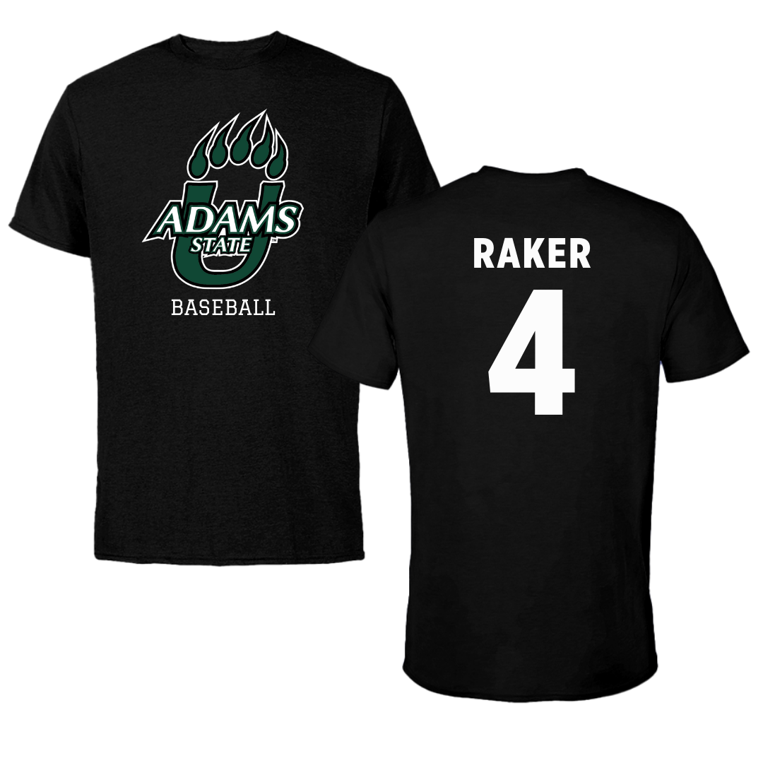 Adams State University Baseball Black State Performance Tee - #4 Joey Raker