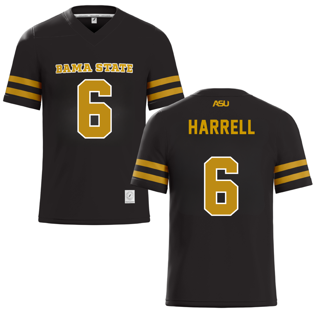 Alabama State University Black Football Jersey - #6 Ajai Harrell