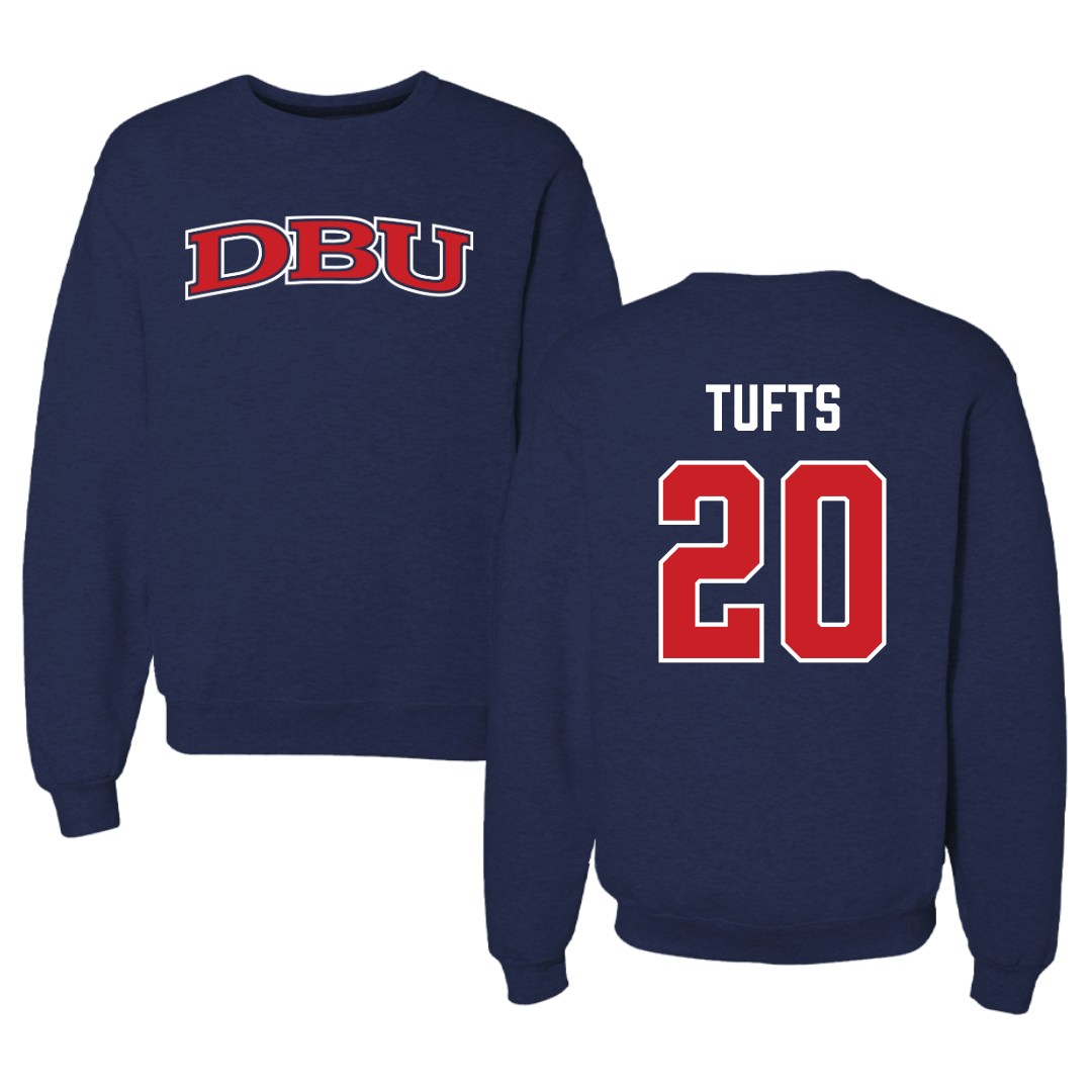 Dallas Baptist University Soccer Navy DBU Crewneck - #20 Taylor Tufts