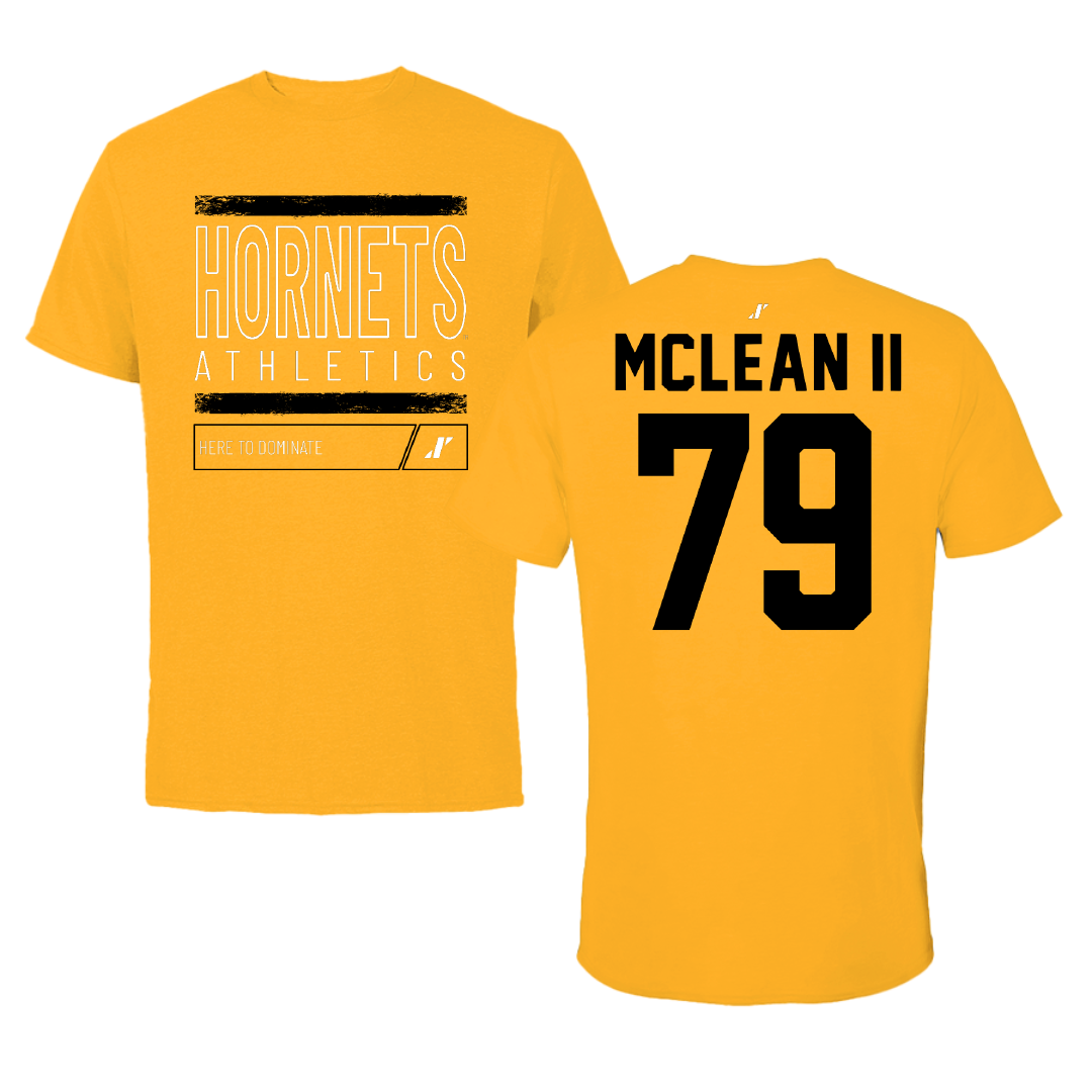 Alabama State University Football Gold Dominate Tee - #79 Phillip McLean II