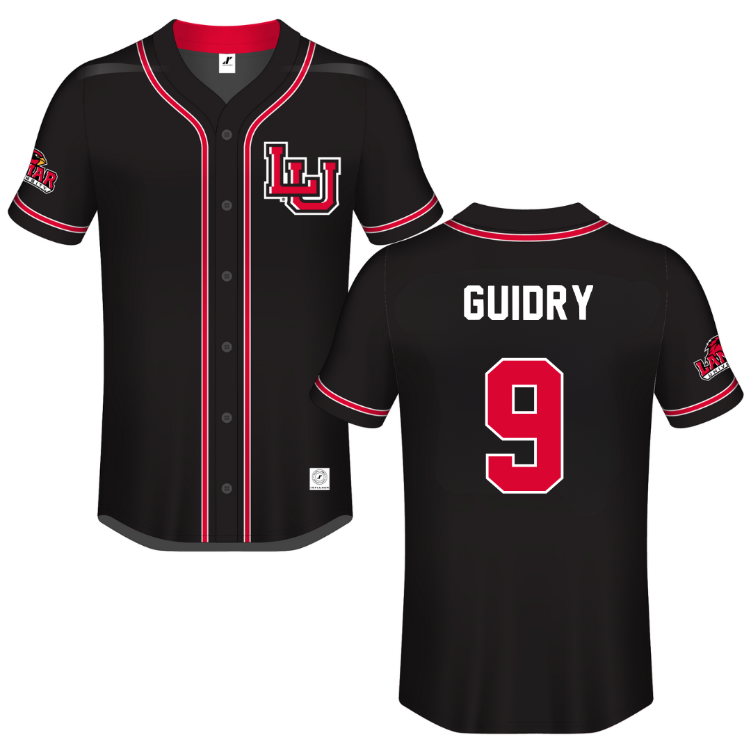 Lamar University Black Button-Down Jersey - #9 Madison Guidry