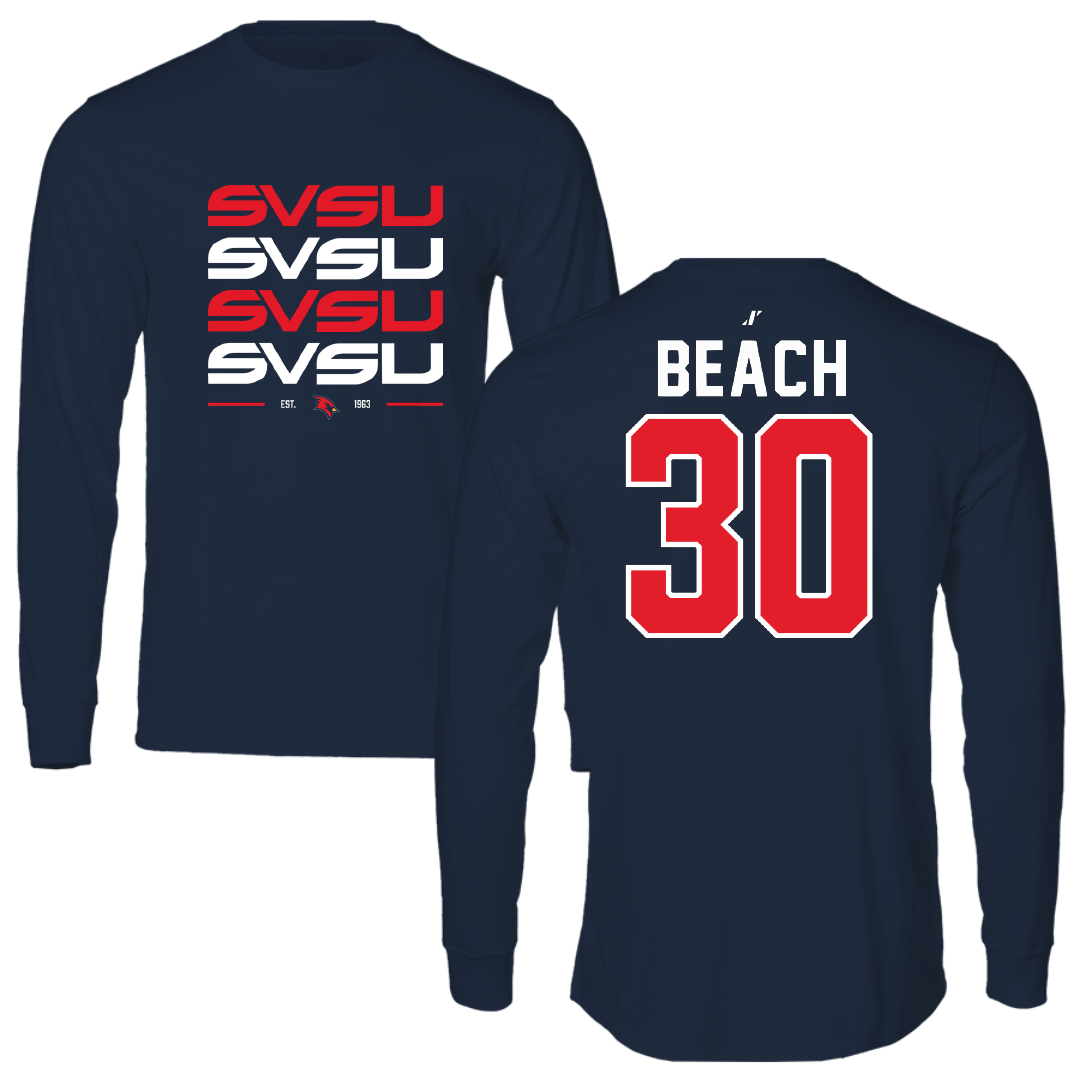 Saginaw Valley State University Soccer Navy General Long Sleeve - #30 Connor Beach