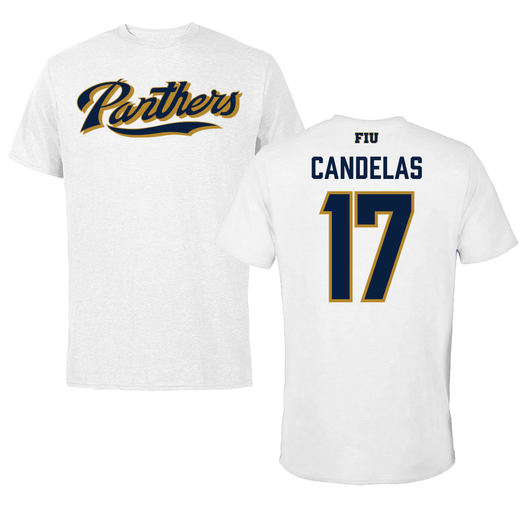 Florida International University Baseball White Tee - #17 Hector Candelas