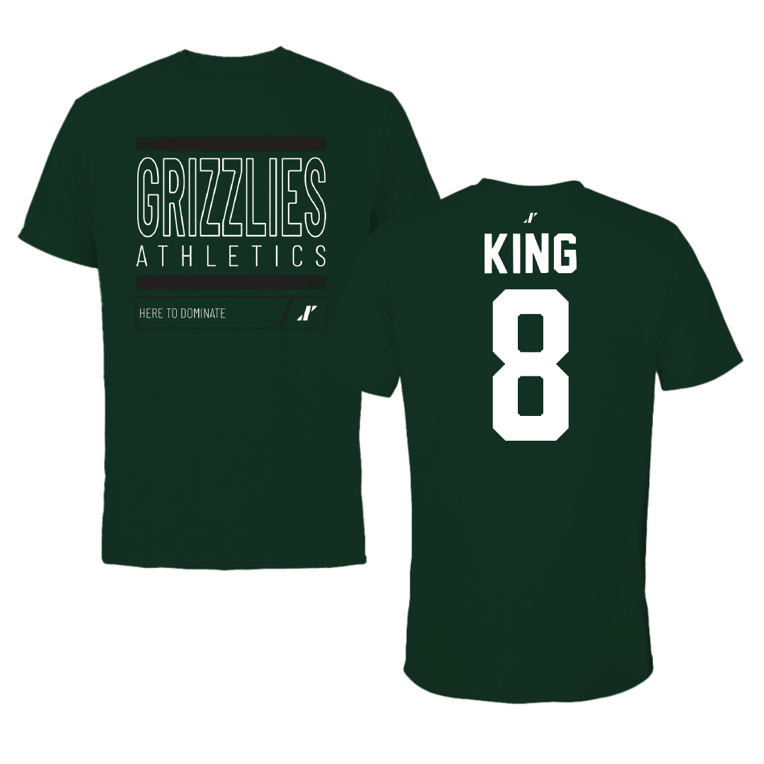 Adams State University Basketball Forest Green Dominate Performance Tee - #8 Jayce King