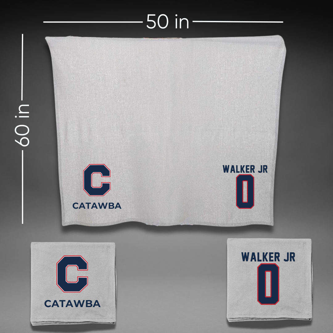 Catawba College Football Gray Blanket - #0 Sean Walker Jr