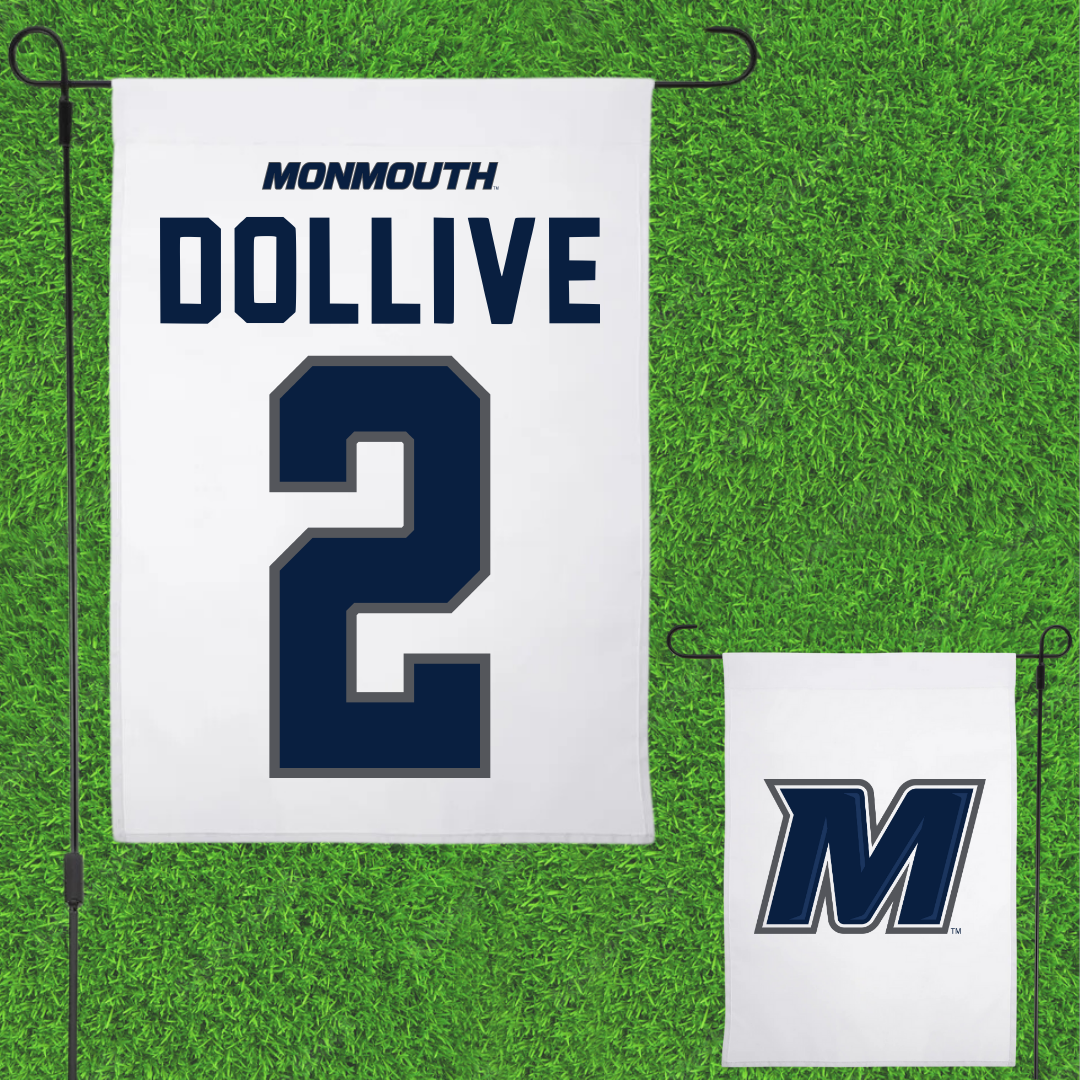 Monmouth University Lacrosse White Garden Flag - #2 Matt Dollive