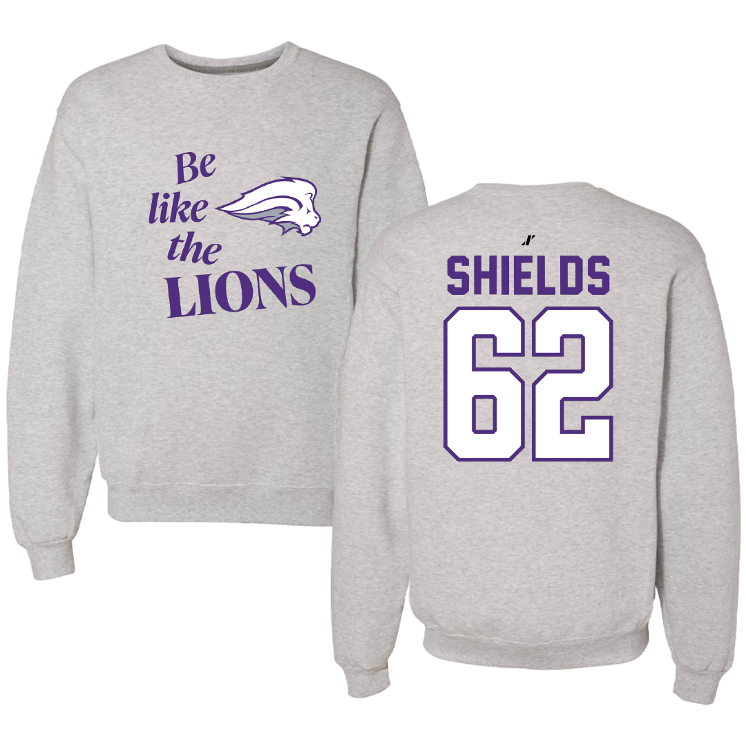 Nelson University Football Light Gray Be Like Us Crewneck - #62 A.J. Shields