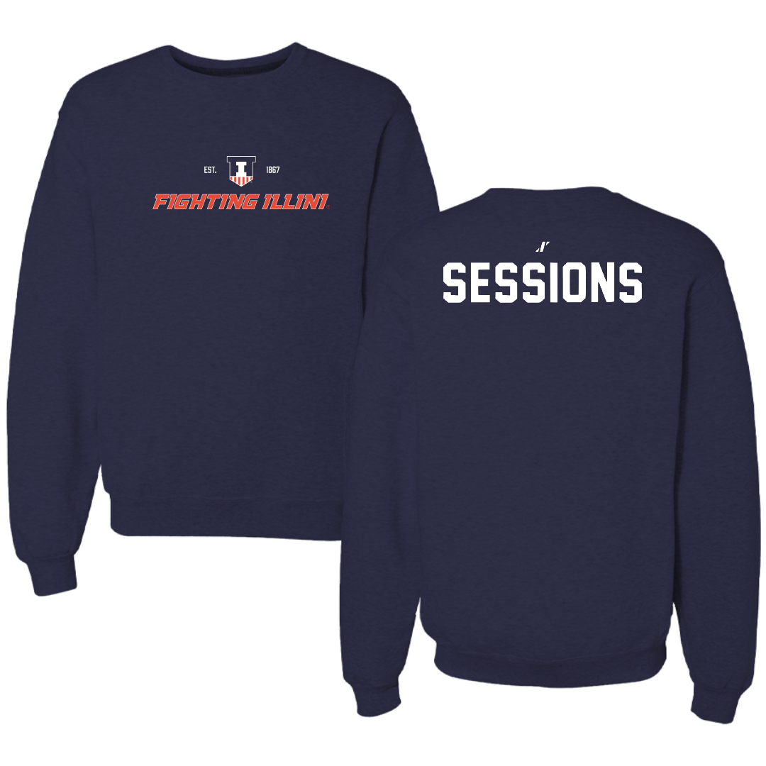 University of Illinois Swimming & Diving Navy General Crewneck - Kylee Sessions