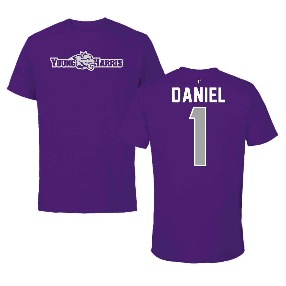 Young Harris College Basketball Purple Tee - #1 Nickyia Daniel