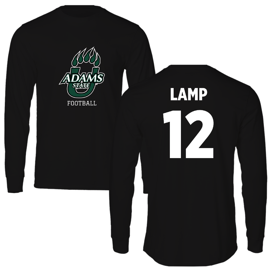 Adams State University Football Black State Performance Long Sleeve - #12 Zablon Lamp