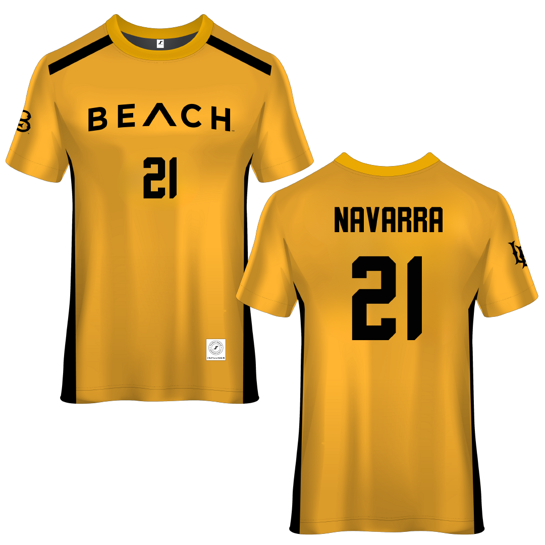 Long Beach State University Gold Soccer Jersey - #21 Siena Navarra