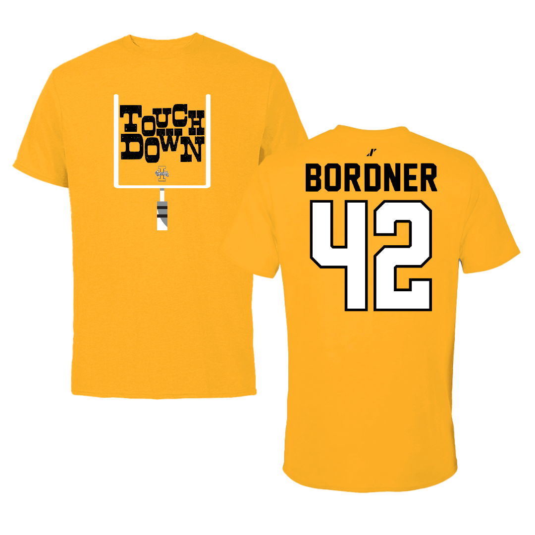 University of Idaho Football Gold Touchdown Tee - #42 Ryder Bordner