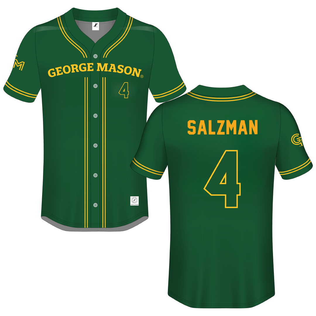 George Mason University Green GM Button-Down Jersey - #4 Emma Salzman
