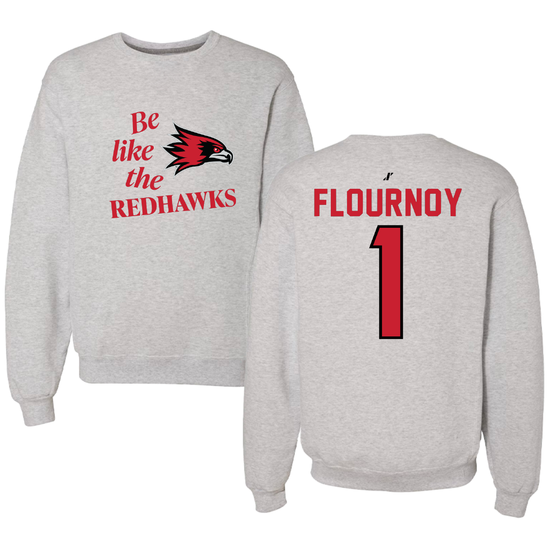 Southeast Missouri State University Football Light Gray Be Like Us Crewneck - #1 Ryan Flournoy