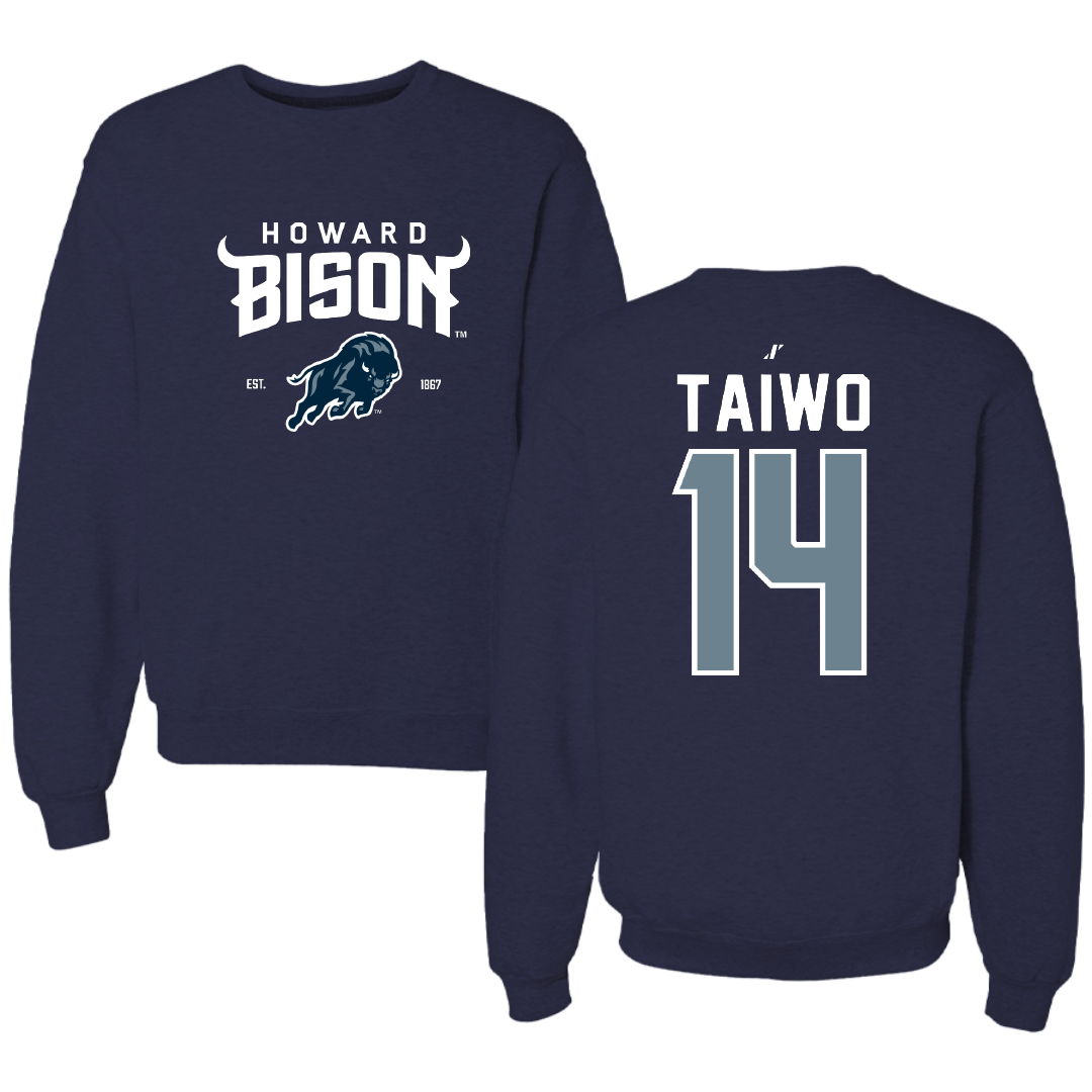 Howard University Basketball Navy General Crewneck - #14 Ayodele Taiwo
