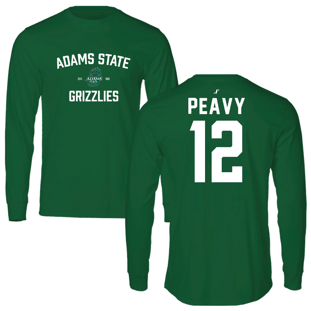 Adams State University Basketball Green General Performance Long Sleeve - #12 Daisha Peavy