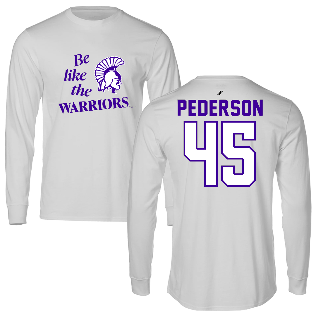 Winona State University Baseball Light Gray Be Like Us Long Sleeve - #45 Max Pederson